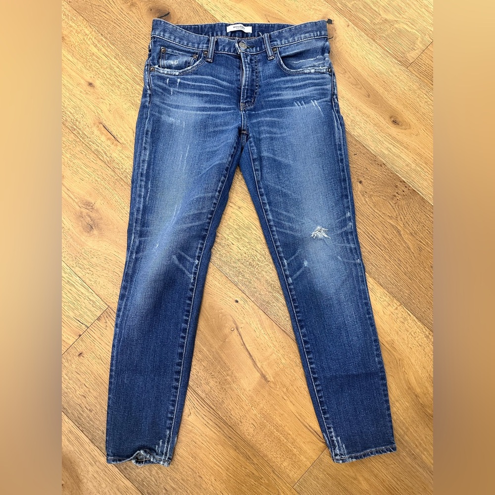 Moussy Distressed Blue Skinny Jeans